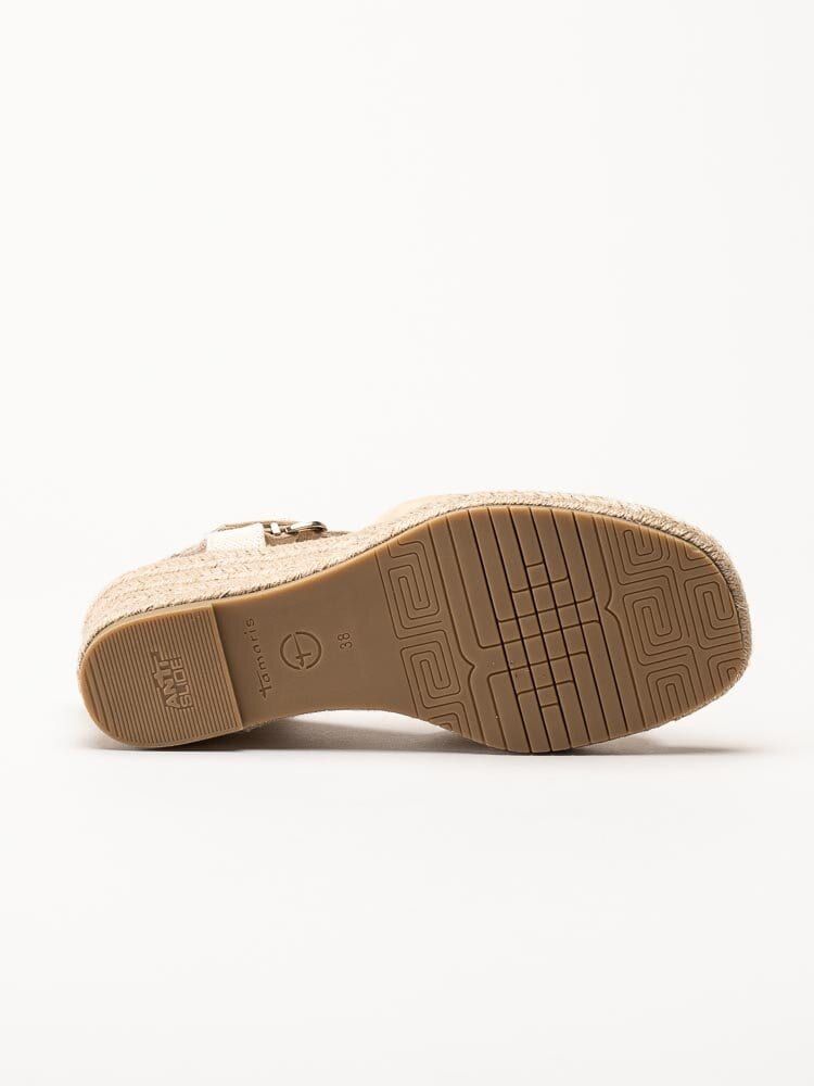 Tamaris - Beige kilklackade sandaletter