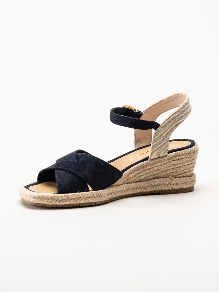 Tamaris - Mörkblå kilklackade sandaletter