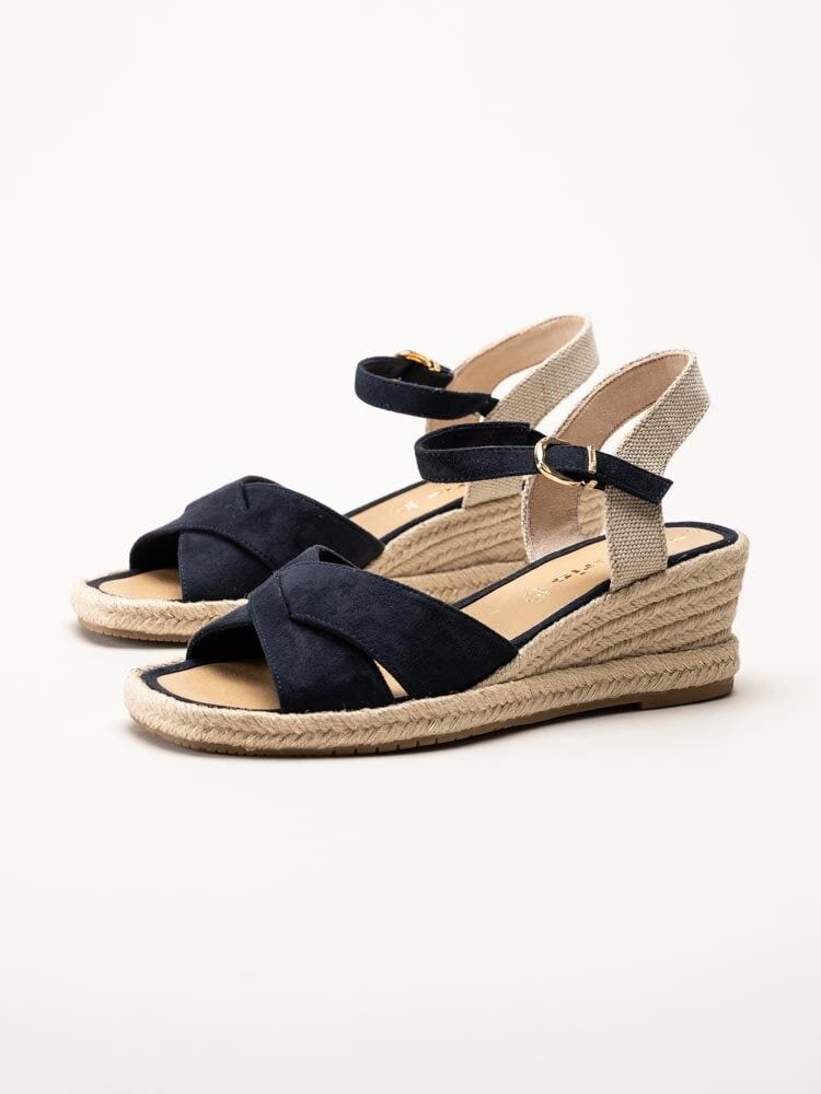 Tamaris - Mörkblå kilklackade sandaletter