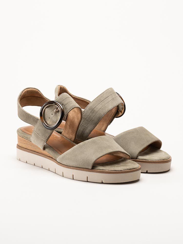 Tamaris - Gröna kilklackade sandaletter