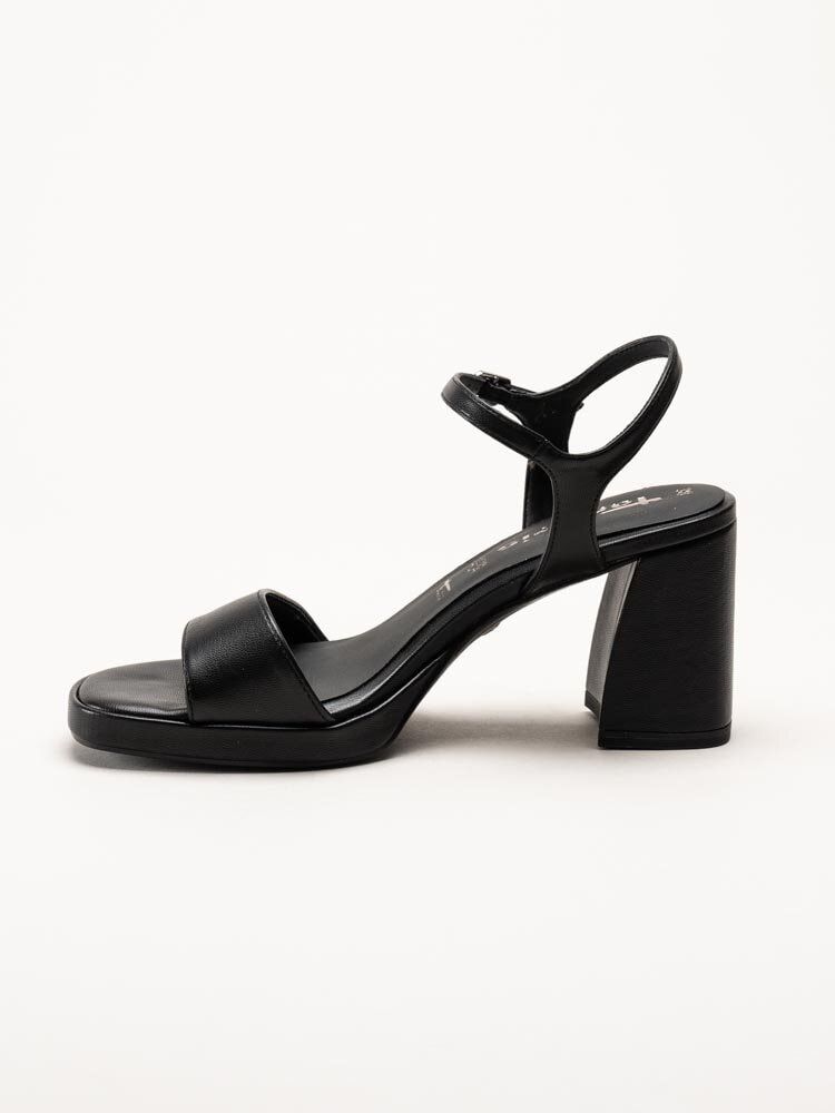 Tamaris - Svarta platåsandaletter i mjuk syntet