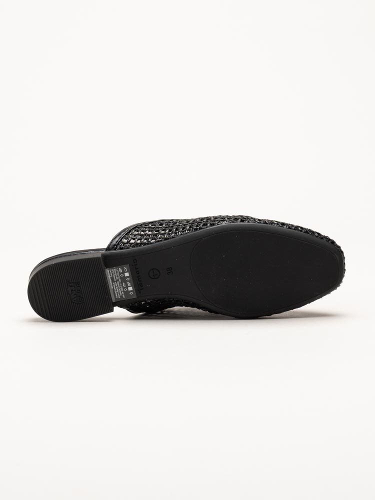 Tamaris - Svarta slip in loafers med dekorativt spänne