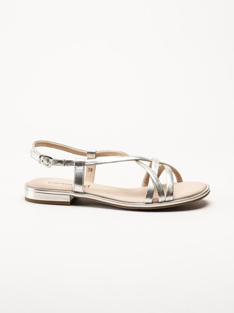 Caprice - Silvermetallic remsandaler i skinn