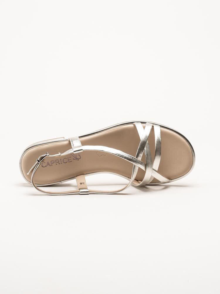 Caprice - Silvermetallic remsandaler i skinn