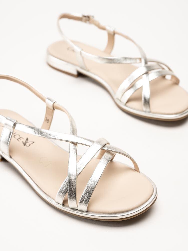 Caprice - Silvermetallic remsandaler i skinn