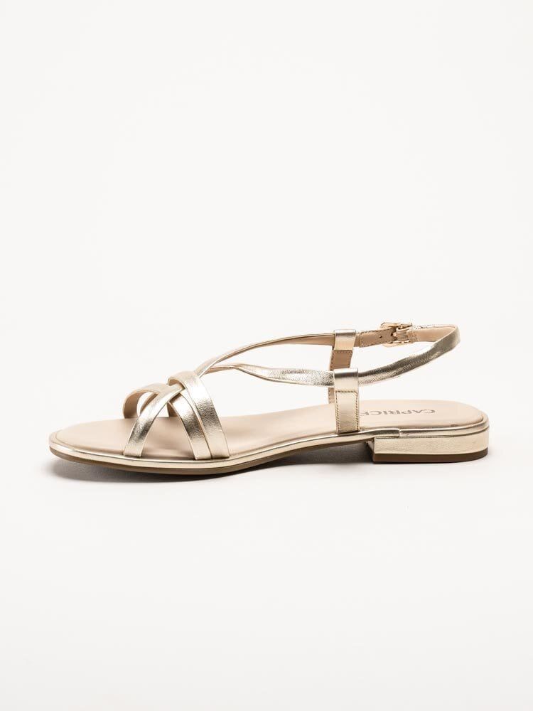 Caprice - Guldmetallic remsandaler i skinn