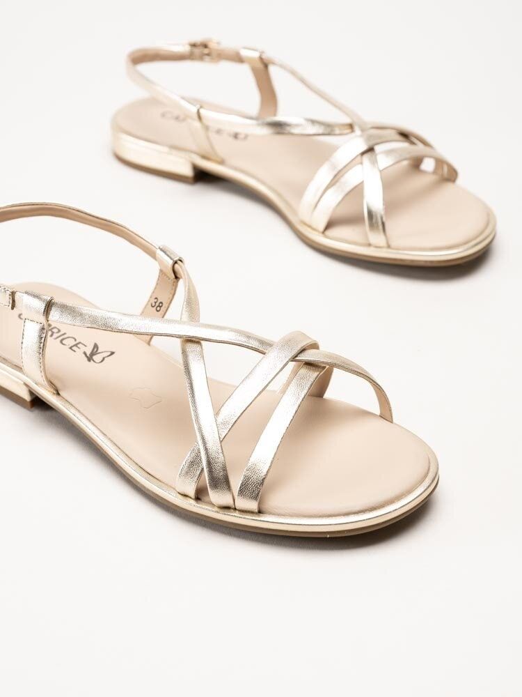 Caprice - Guldmetallic remsandaler i skinn