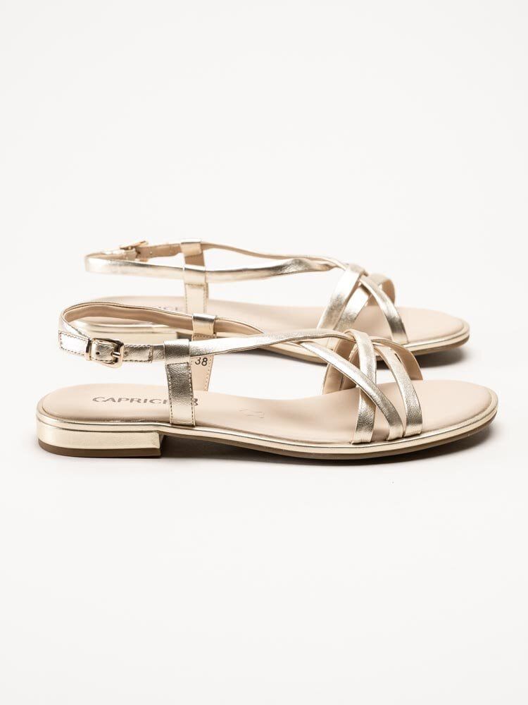 Caprice - Guldmetallic remsandaler i skinn