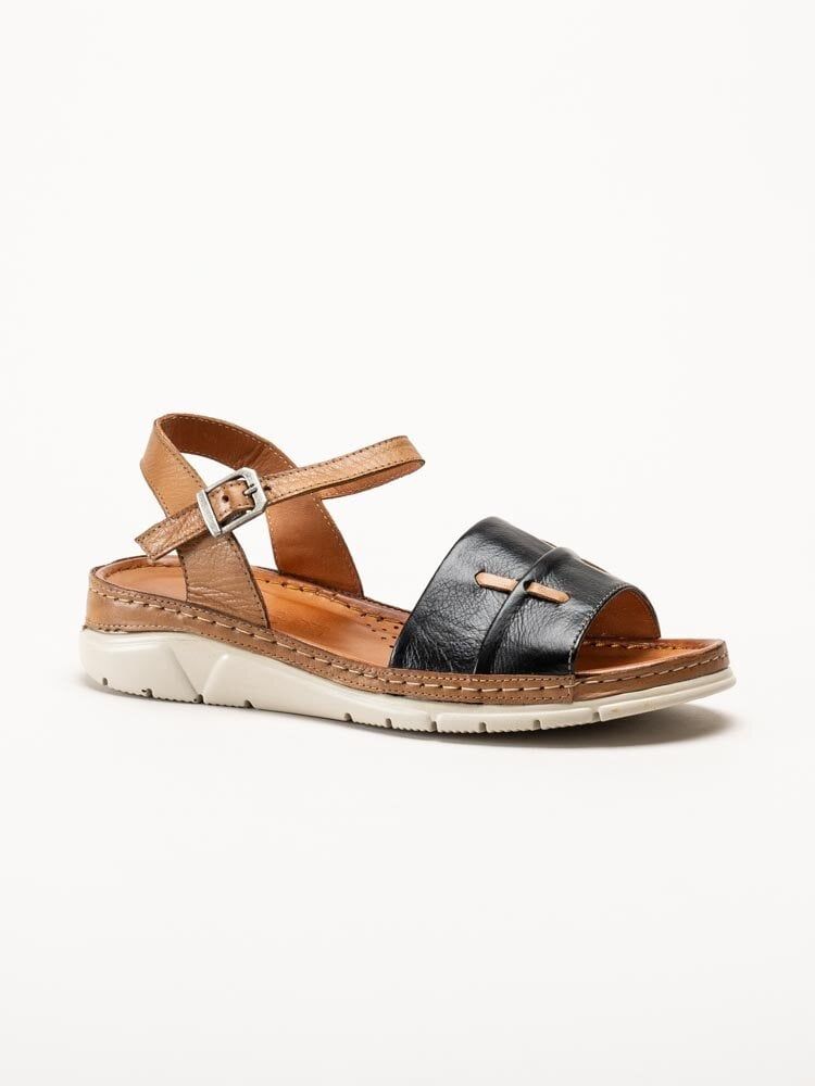 Rosa Negra - Svart bruna sandaler i skinn