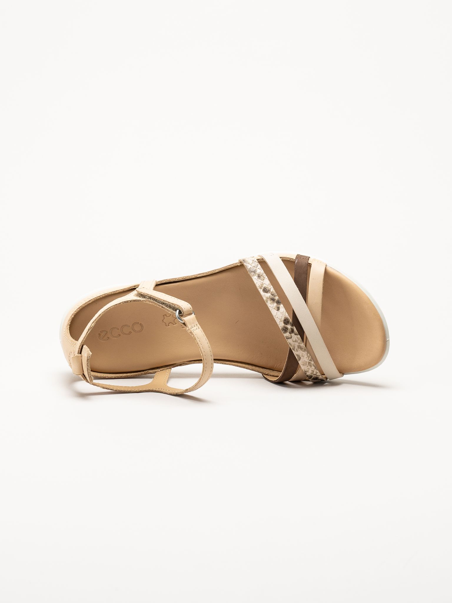 Ecco - Flash - Beige remsandaler i skinn