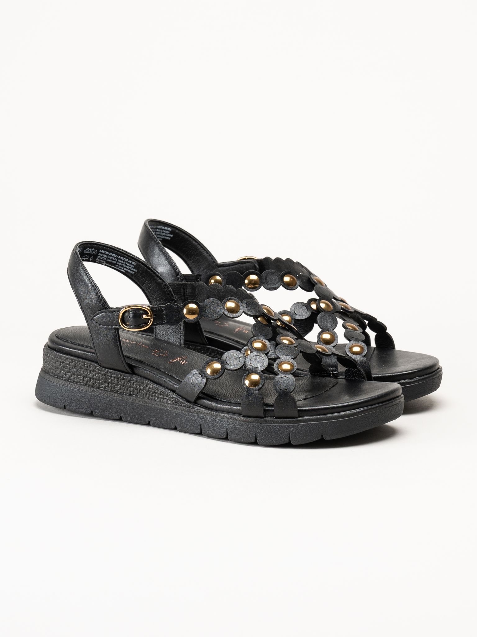 Tamaris - Wide fit - Svarta sandaler