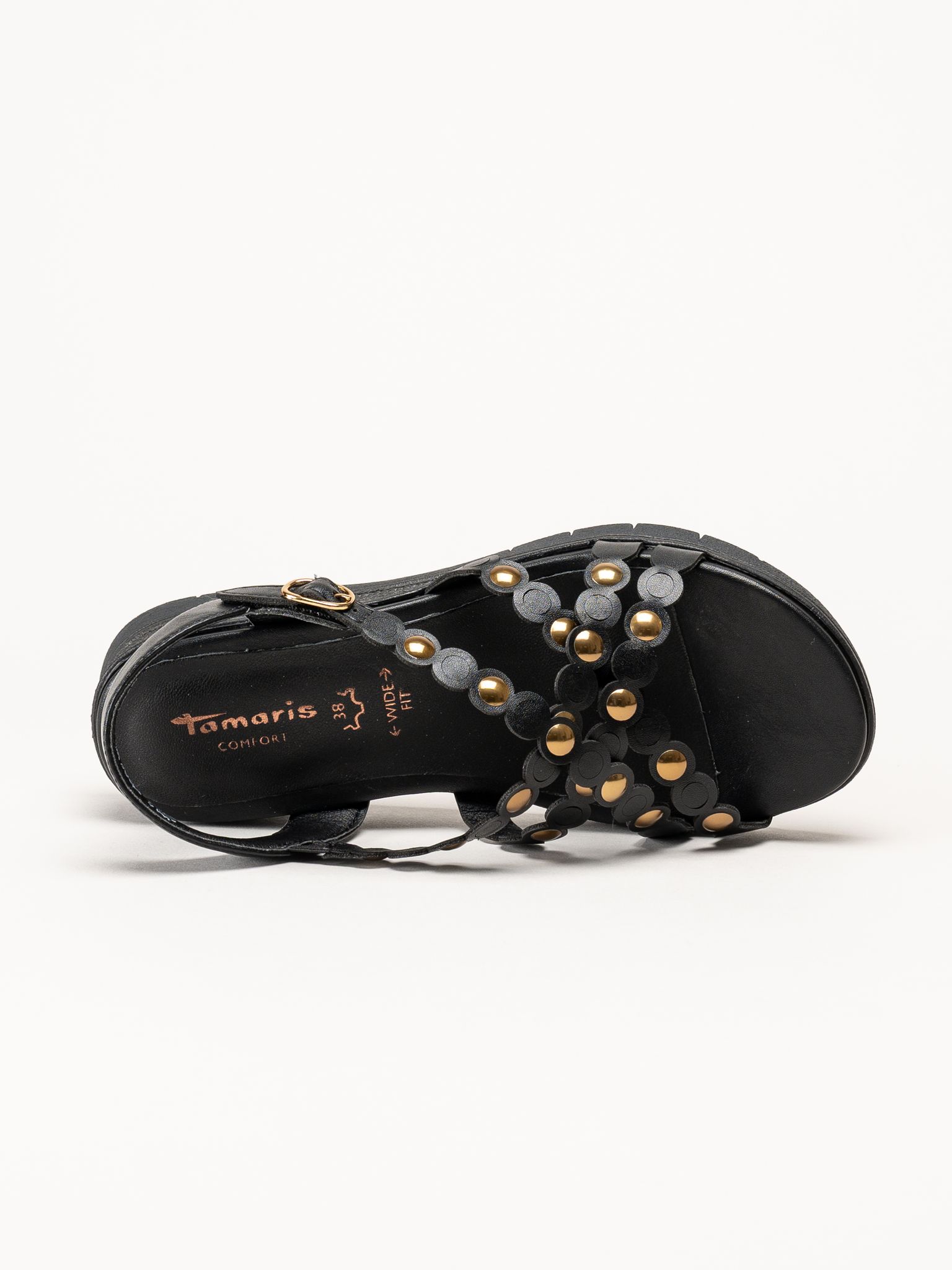 Tamaris - Wide fit - Svarta sandaler