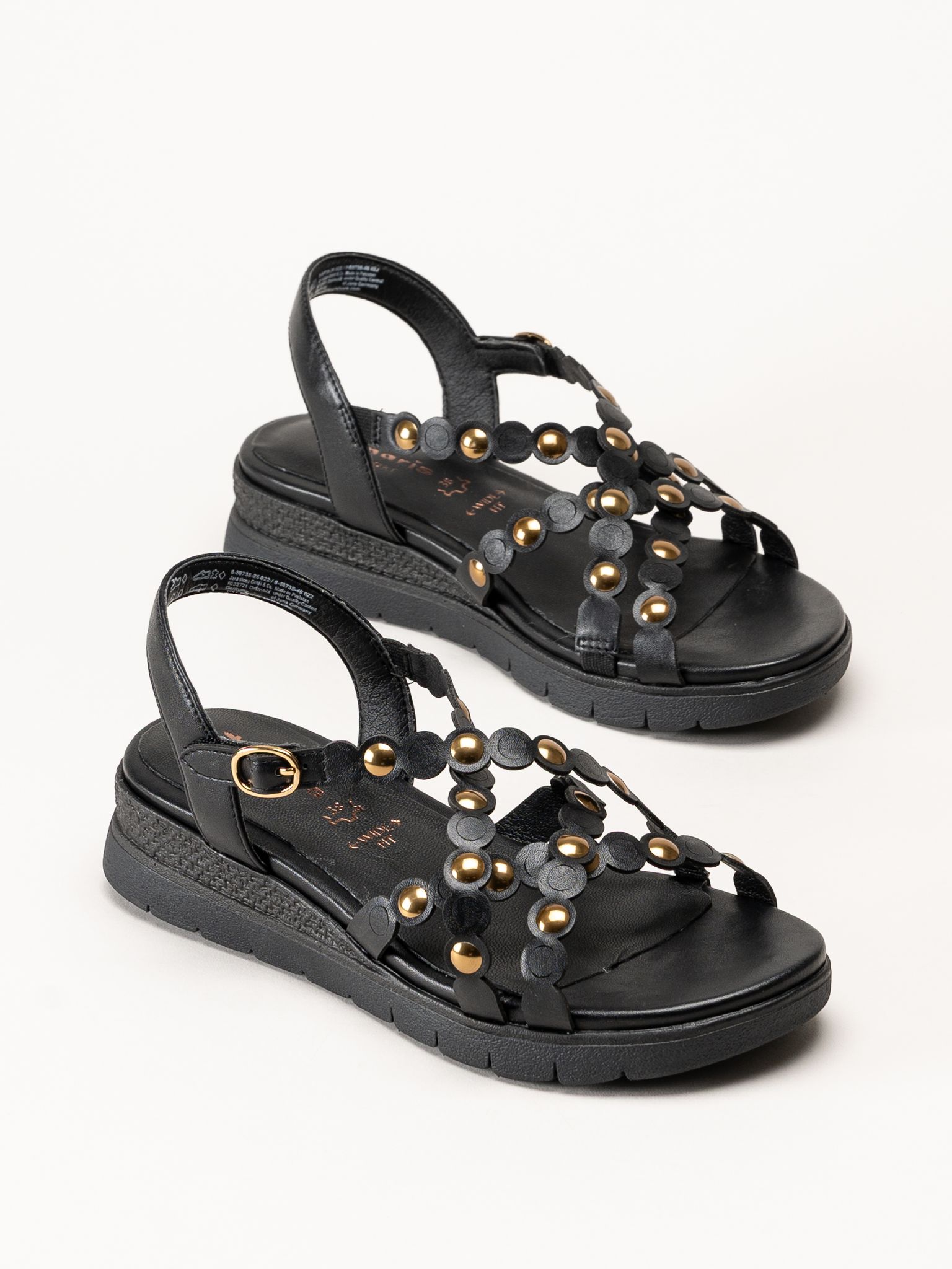 Tamaris - Wide fit - Svarta sandaler