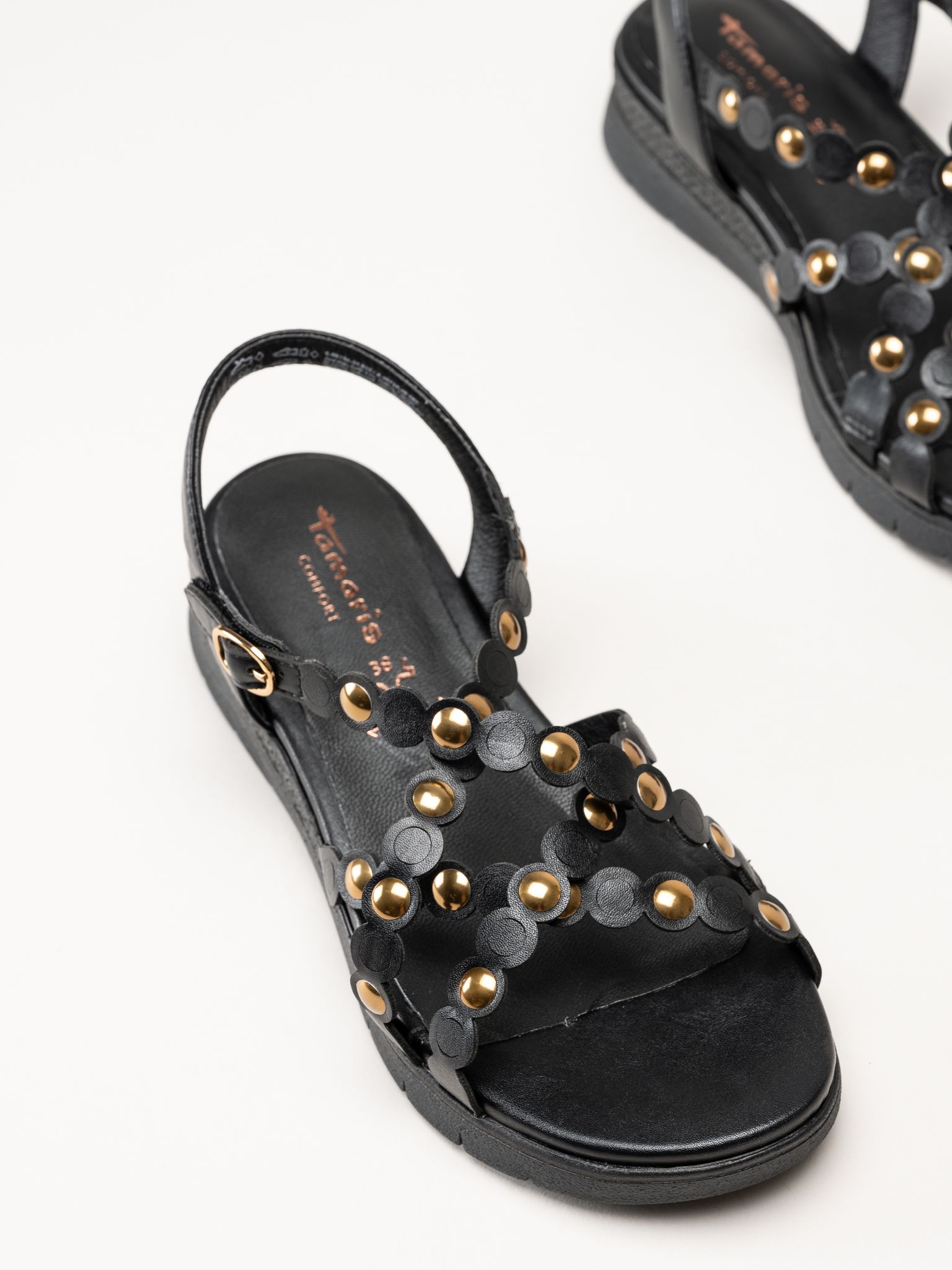 Tamaris - Wide fit - Svarta sandaler