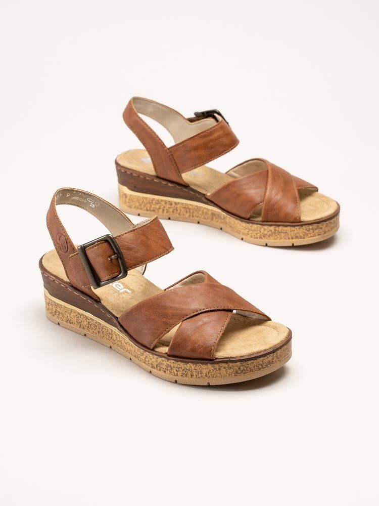 Rieker - Bruna sandaletter med kilklack