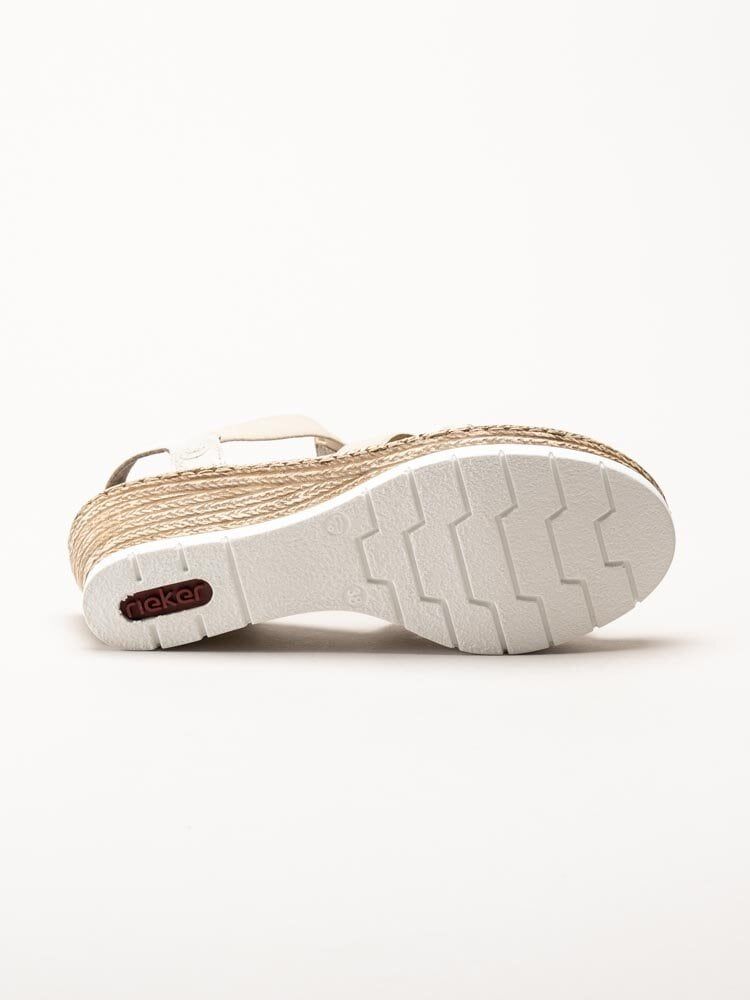 Rieker - Beige sandalett med kilklack