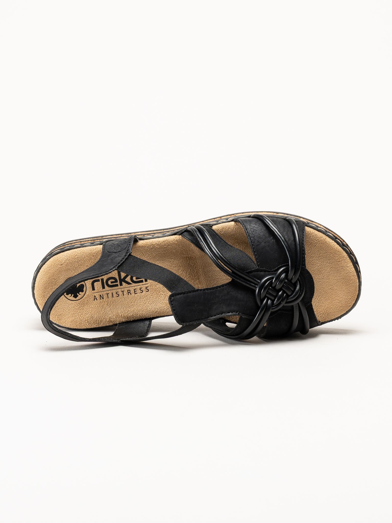 Rieker - Svarta remsandaletter