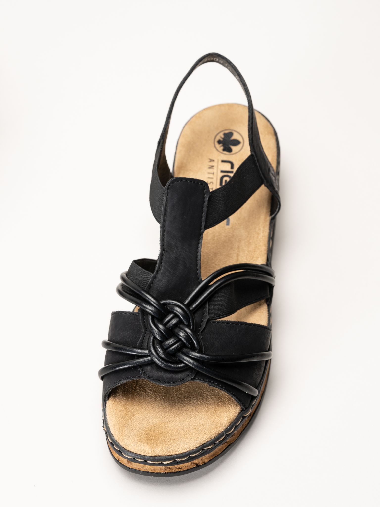 Rieker - Svarta remsandaletter