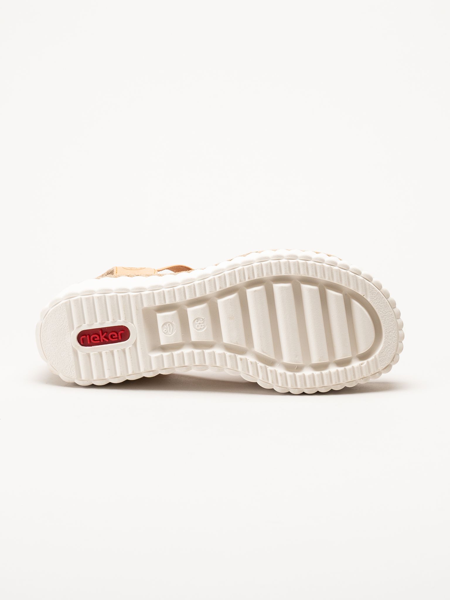 Rieker - Aprikosfärgade kilsandaletter