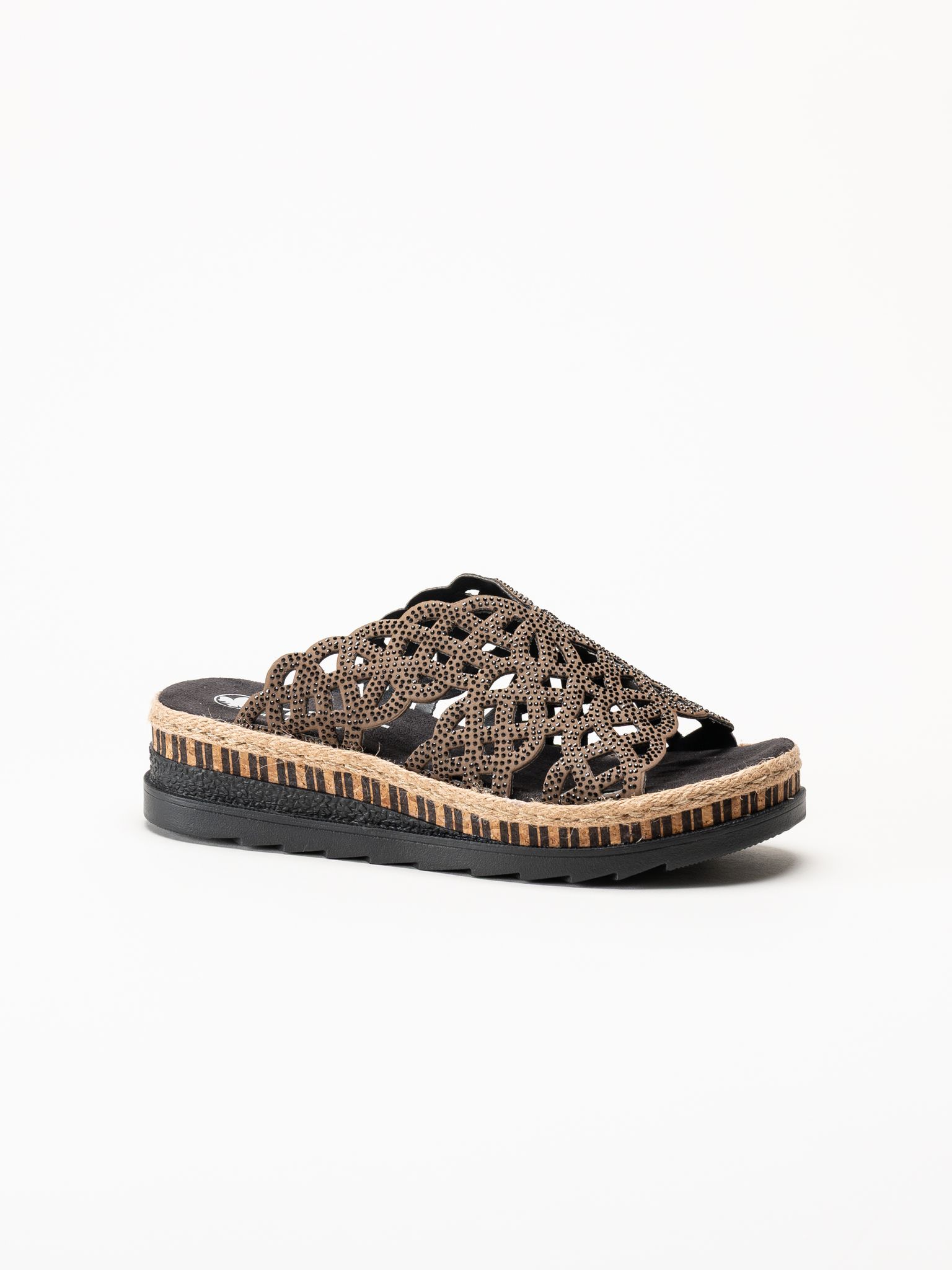 Rieker - Mörkbruna slip in sandaler