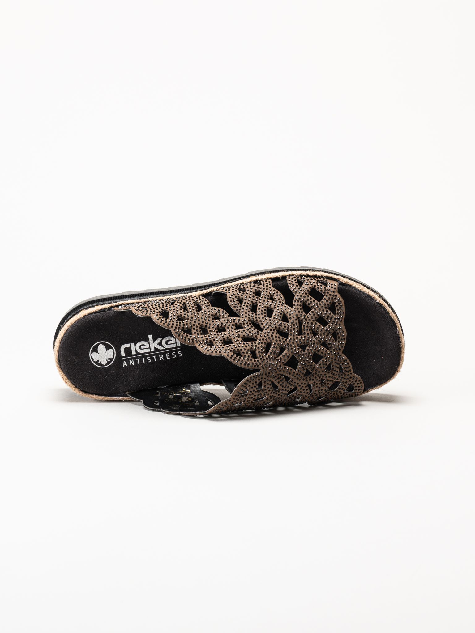 Rieker - Mörkbruna slip in sandaler