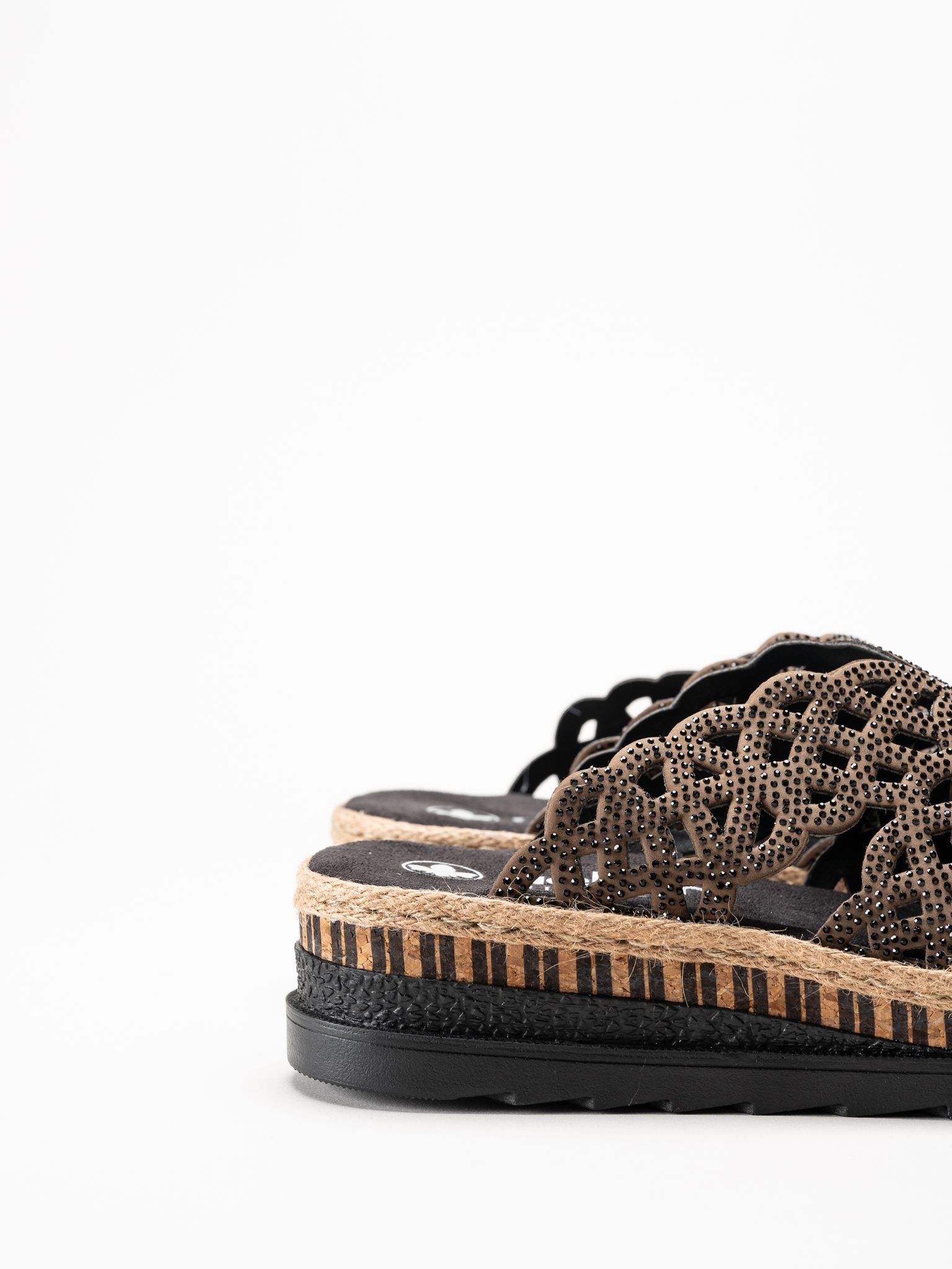 Rieker - Mörkbruna slip in sandaler