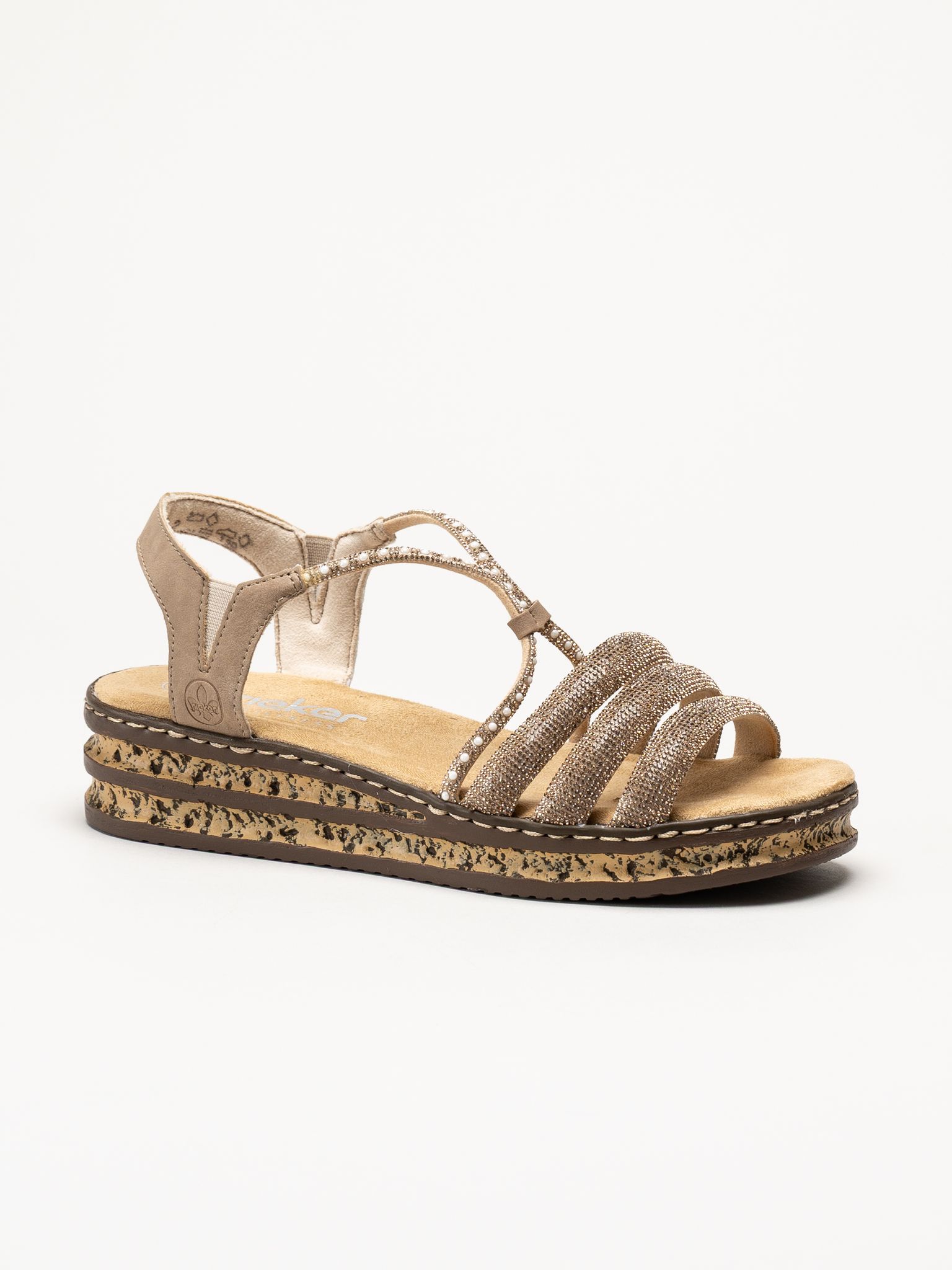 Rieker - Guldfärgade sandaletter