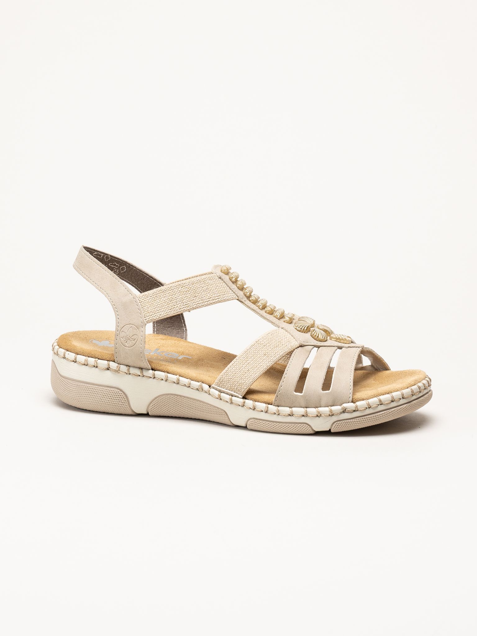 Rieker - Beige dekorerad sandal