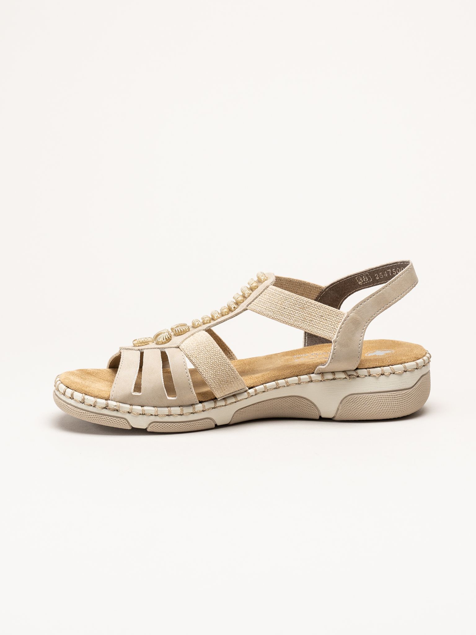 Rieker - Beige dekorerad sandal