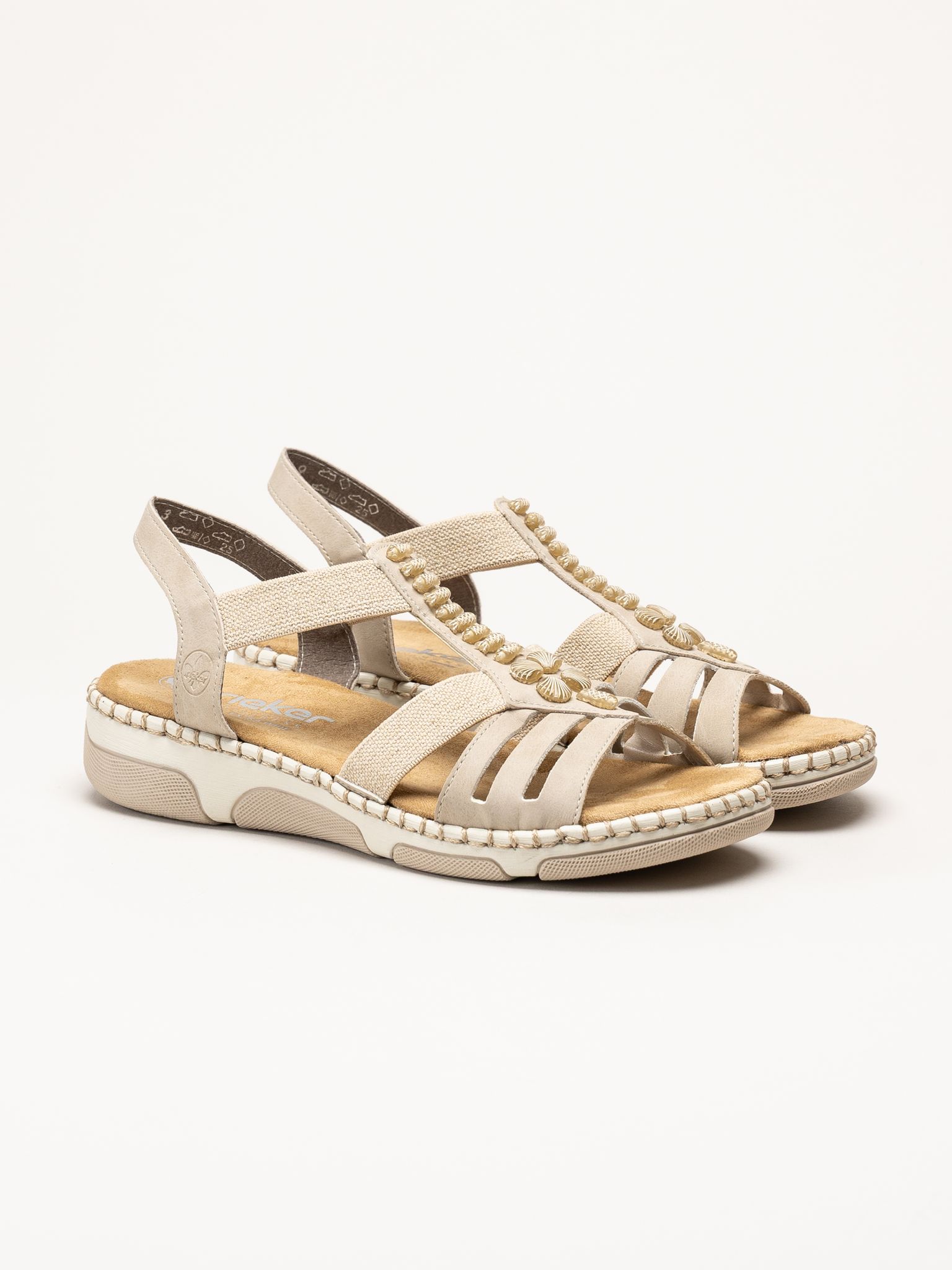 Rieker - Beige dekorerad sandal