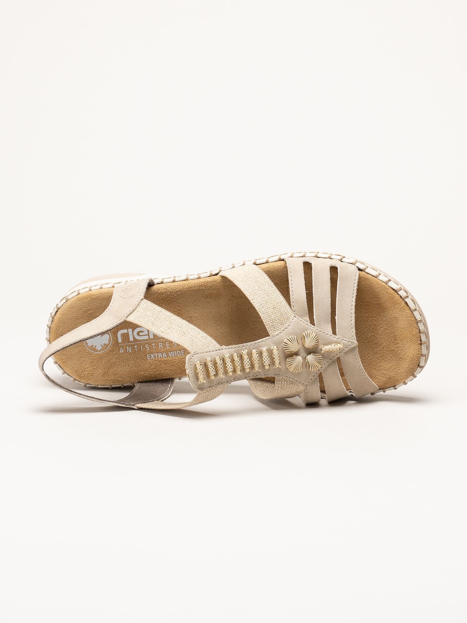Rieker - Beige dekorerad sandal