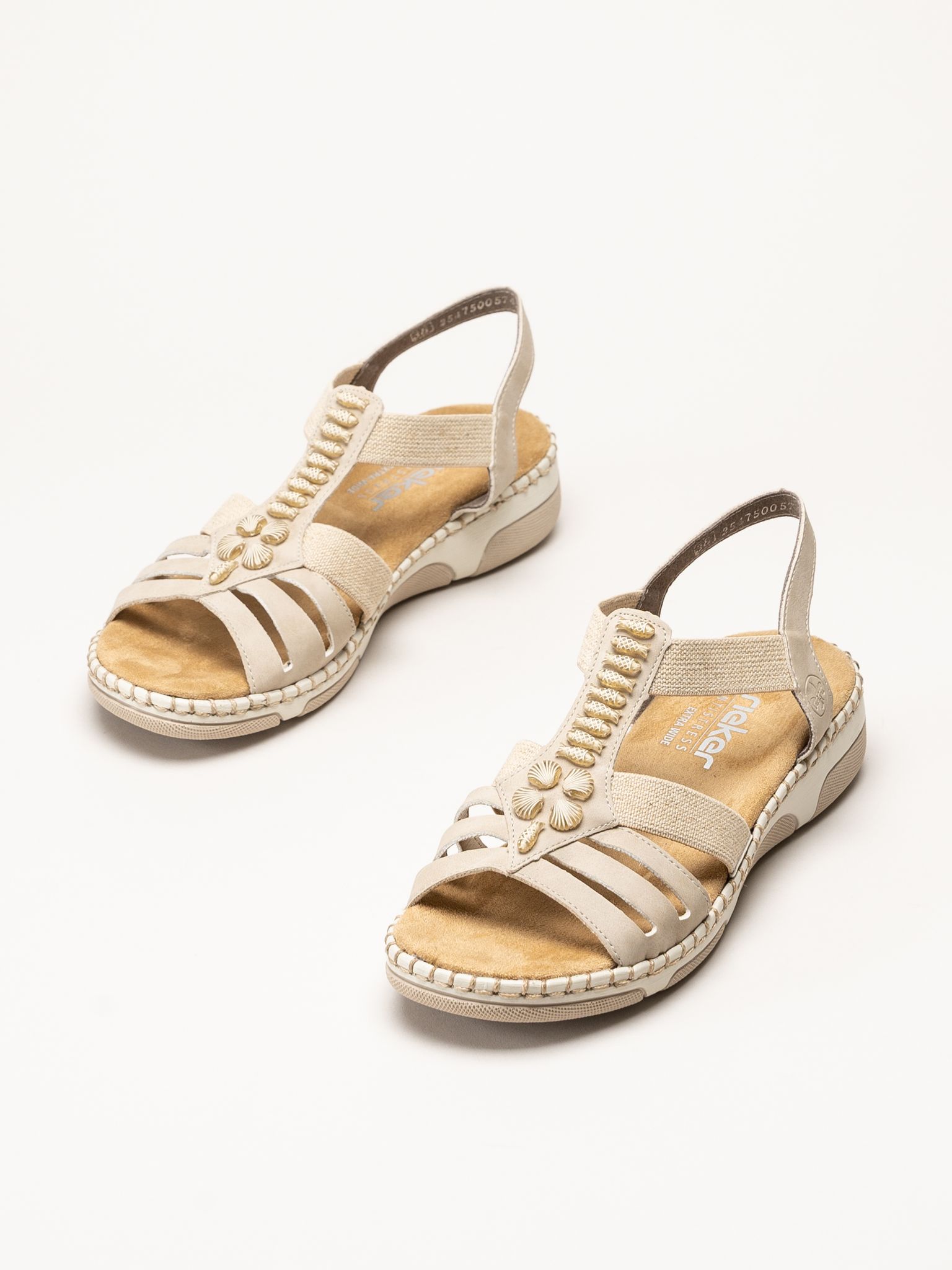 Rieker - Beige dekorerad sandal