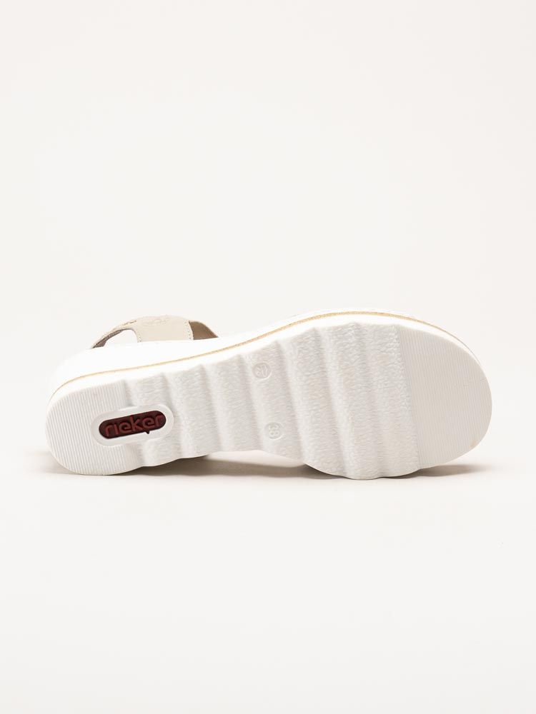 Rieker - Beige sandaletter med kilklack