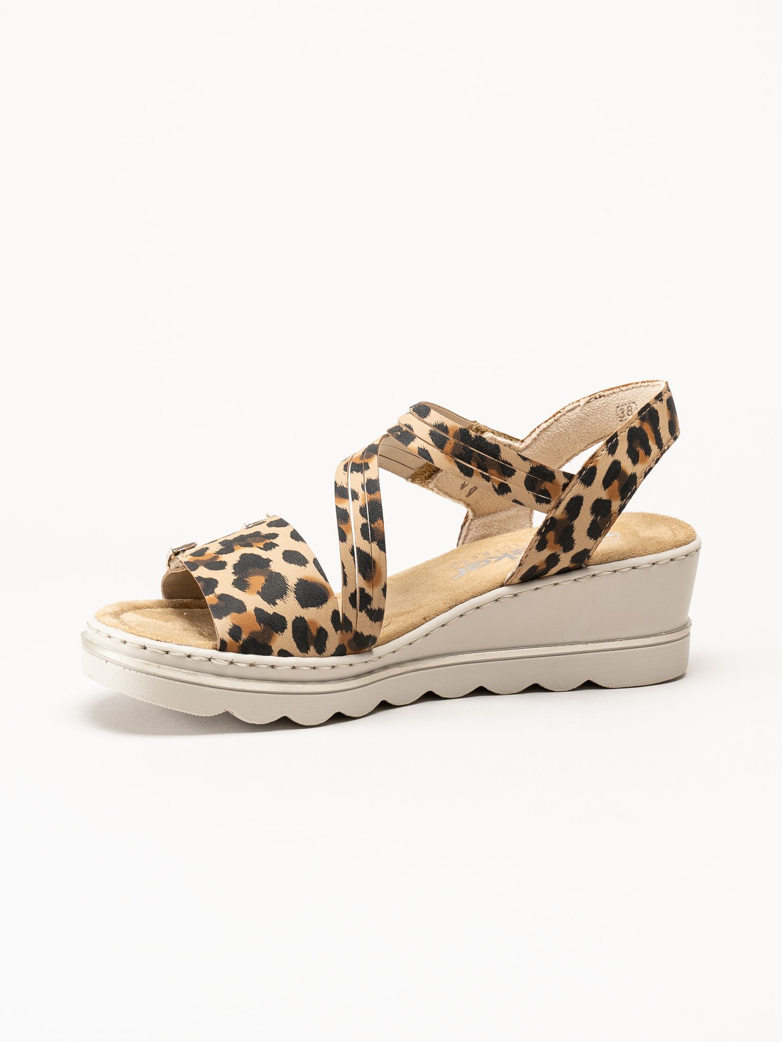 Rieker - Leopardmönstrade sandaletter