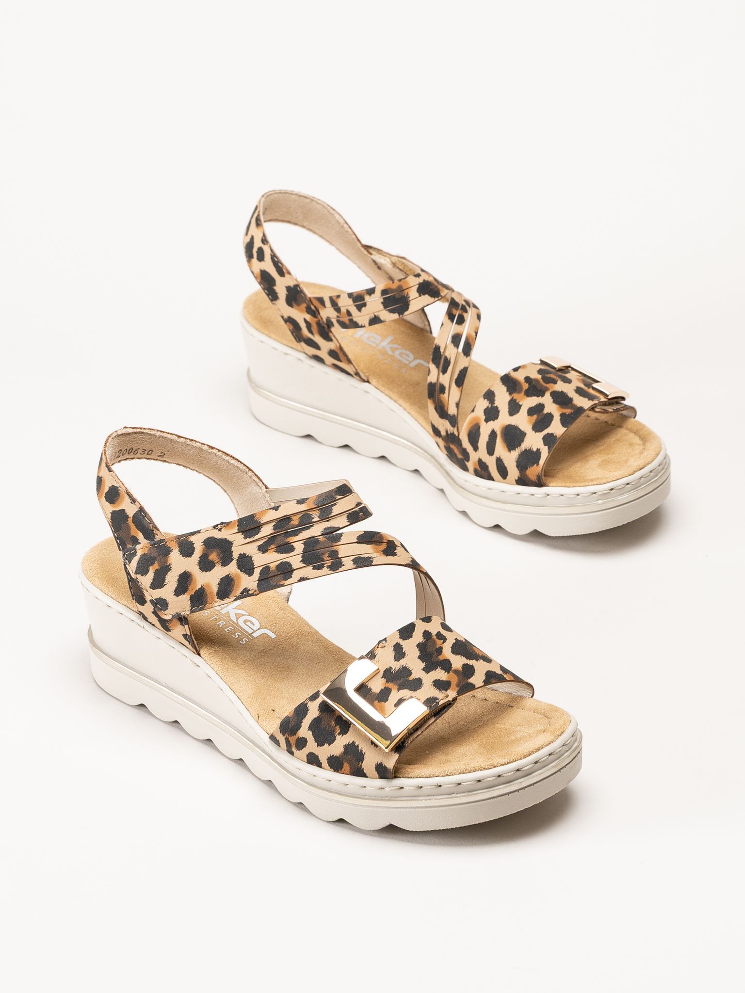 Rieker - Leopardmönstrade sandaletter
