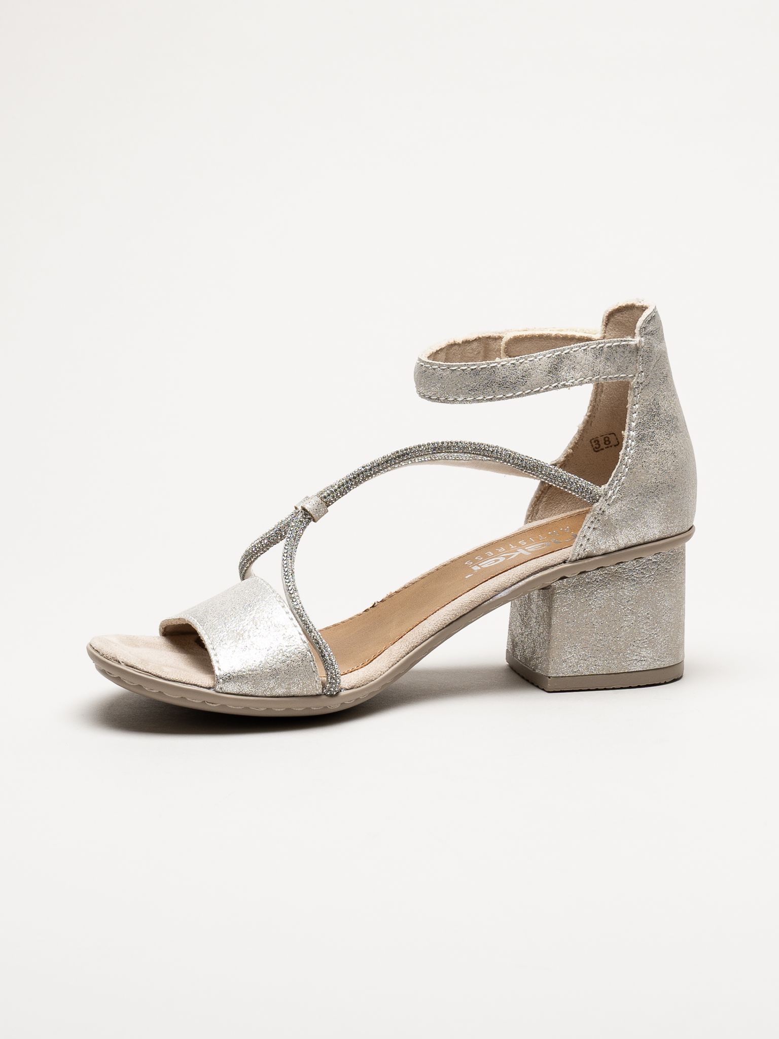 Rieker - Silverfärgade sandaletter