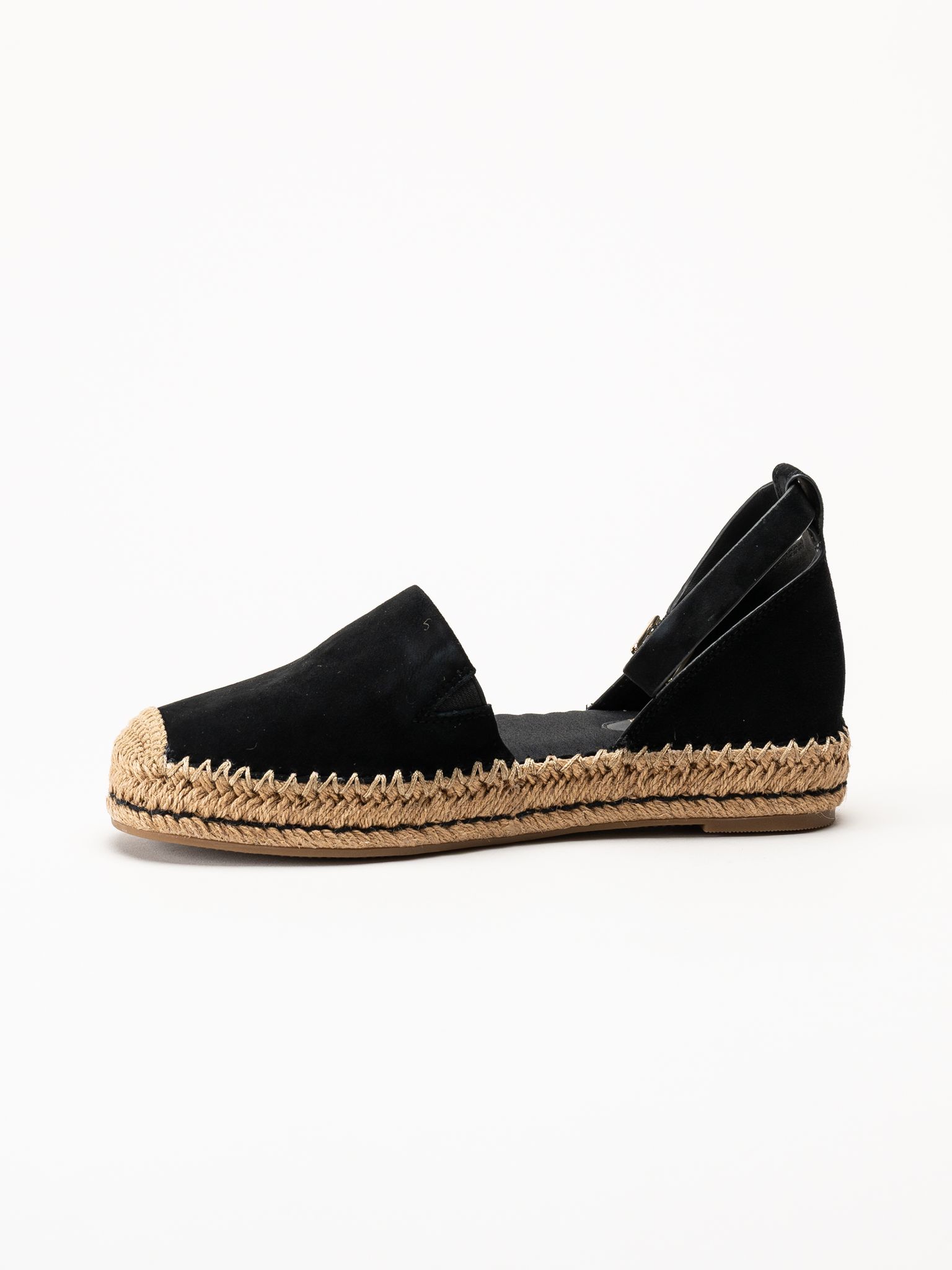 Tommy Hilfiger - Platform Suede Strap - Svarta espadrillos i mocka