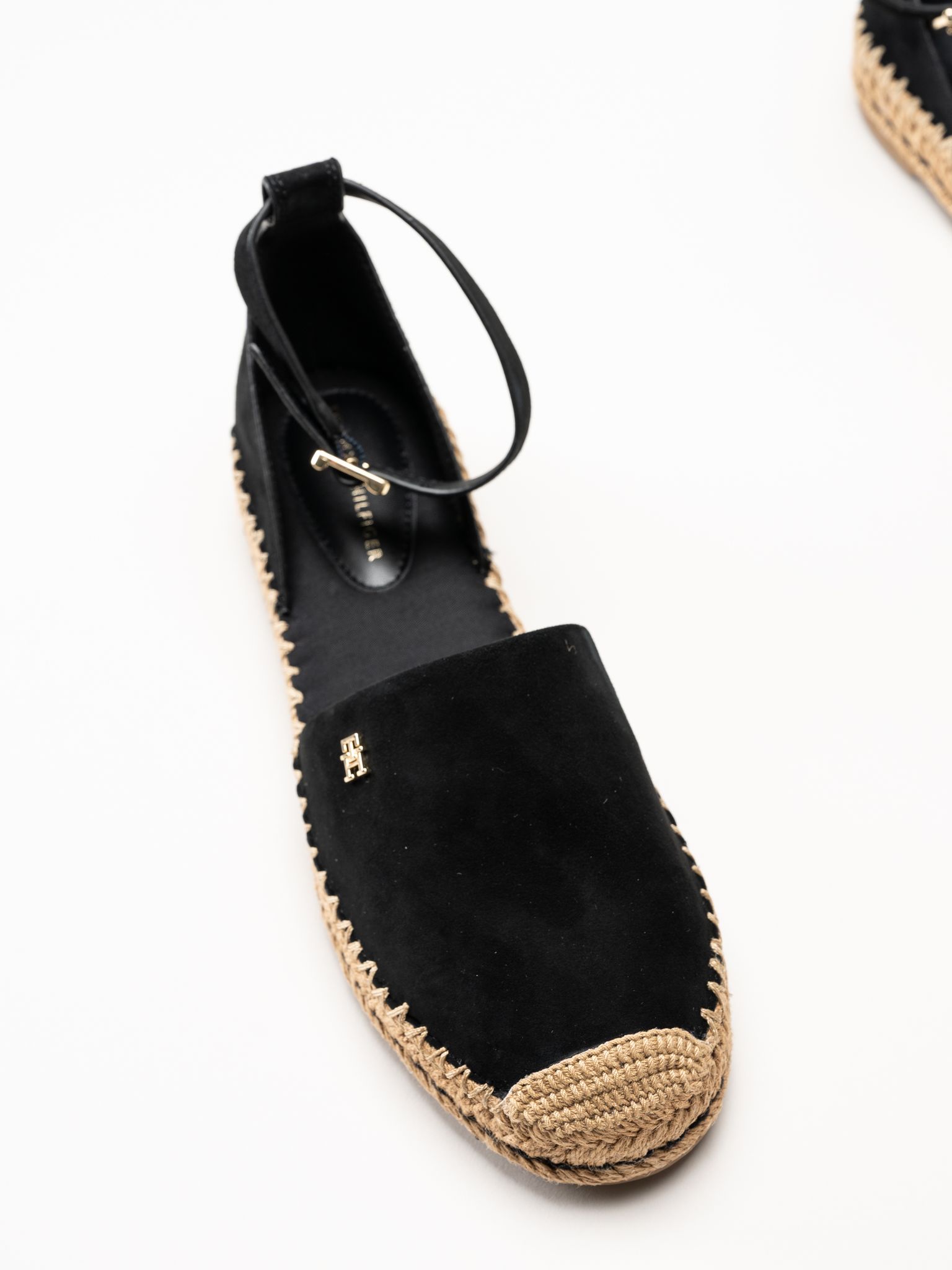 Tommy Hilfiger - Platform Suede Strap - Svarta espadrillos i mocka