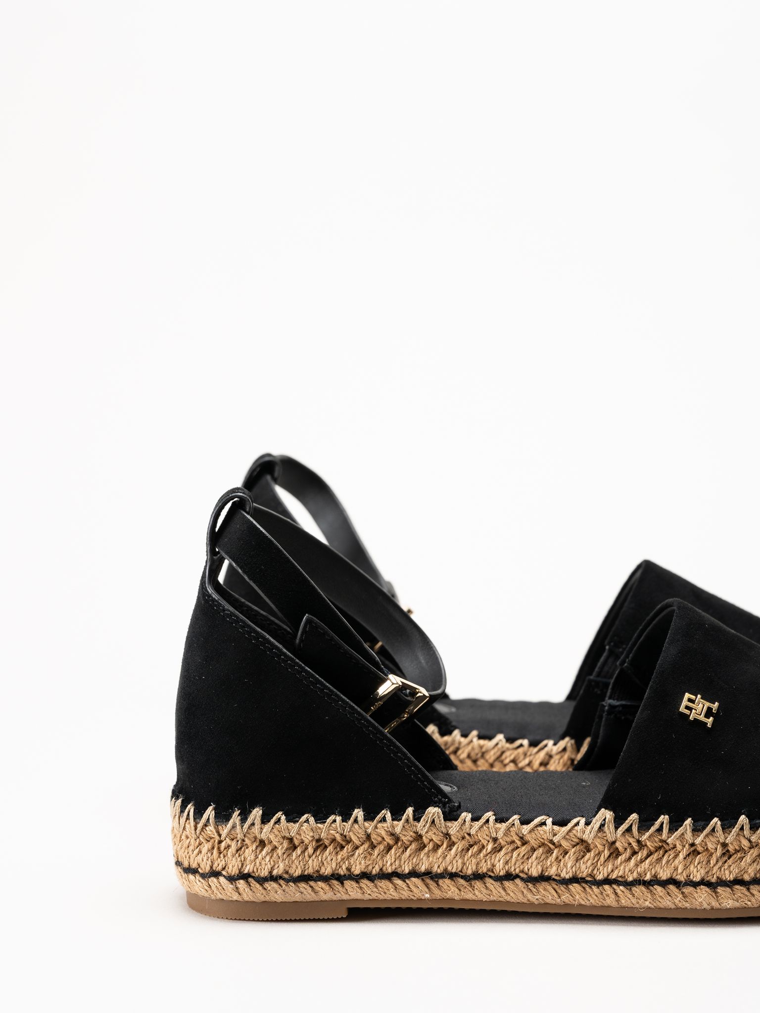 Tommy Hilfiger - Platform Suede Strap - Svarta espadrillos i mocka