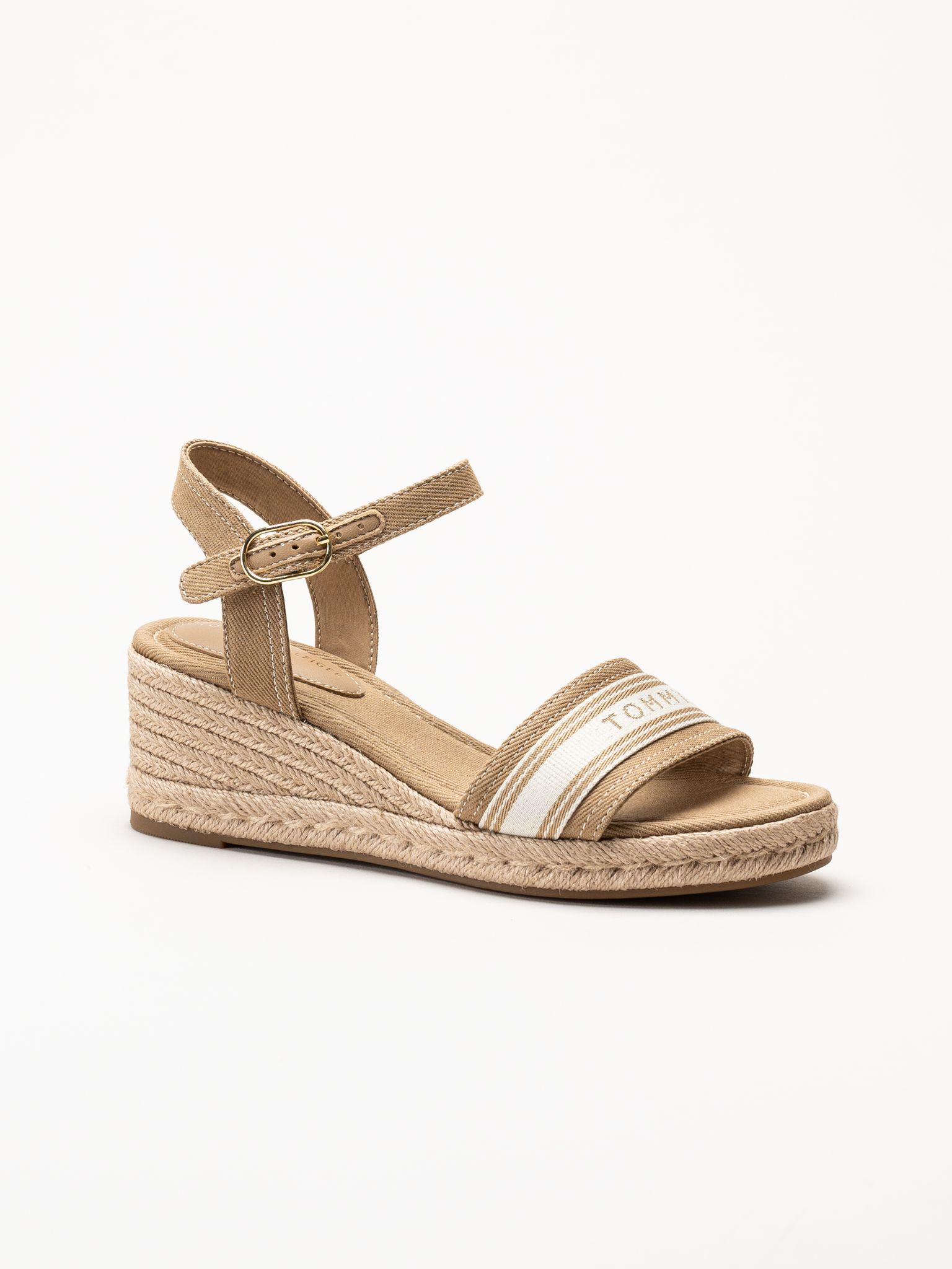 Tommy Hilfiger - Wedge Webbing - Beige espadrillos med kilklack