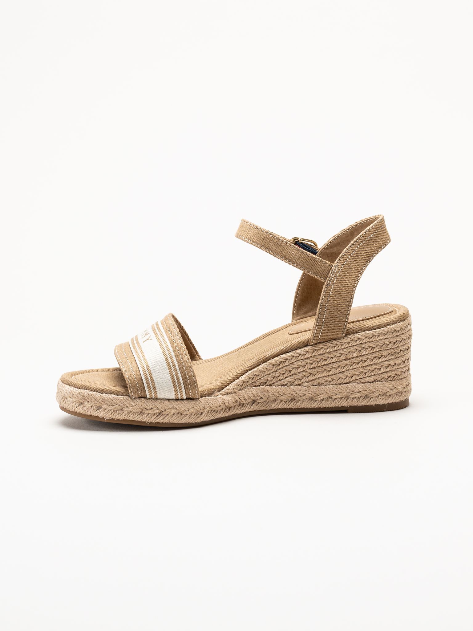 Tommy Hilfiger - Wedge Webbing - Beige espadrillos med kilklack