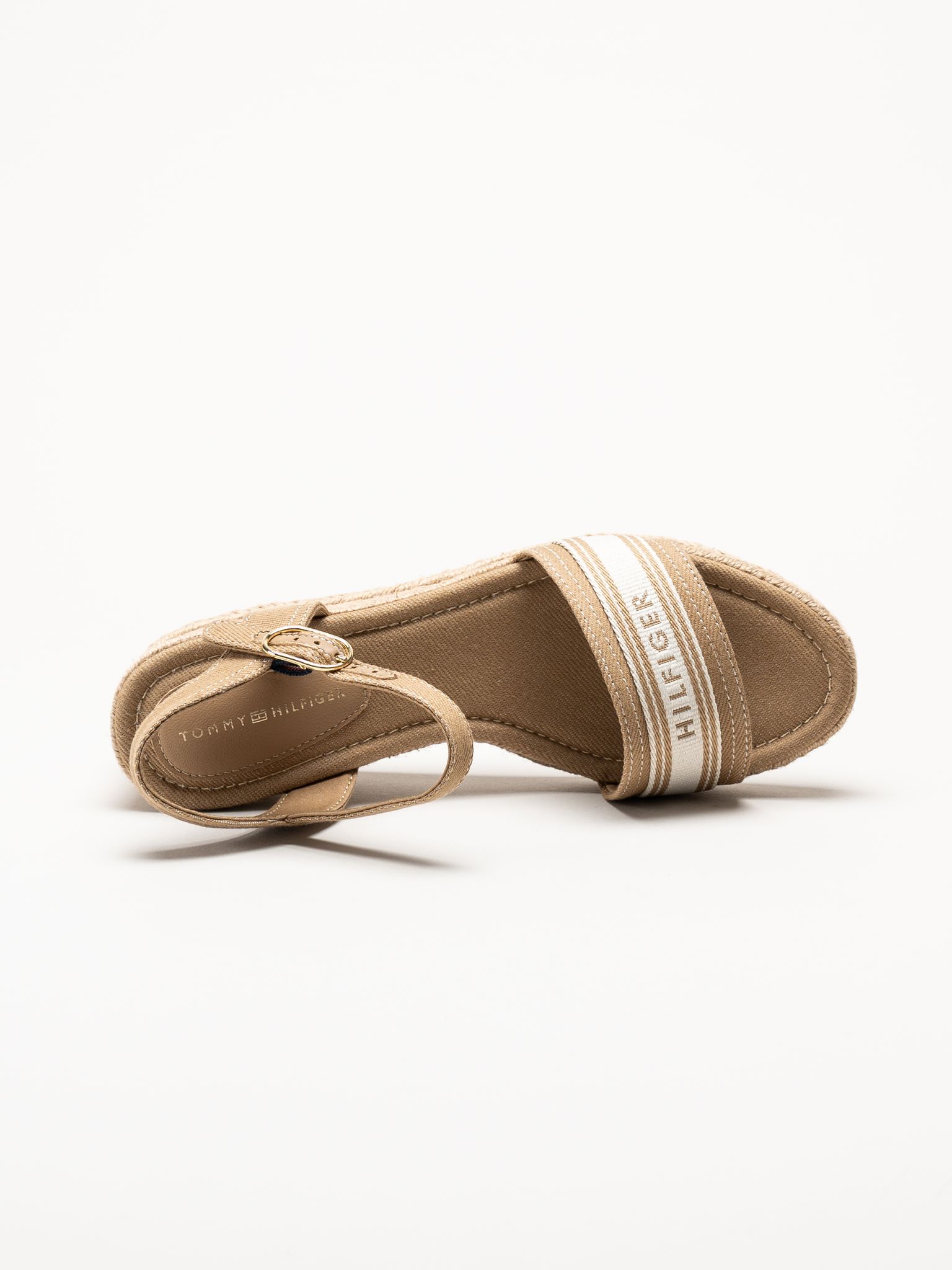 Tommy Hilfiger - Wedge Webbing - Beige espadrillos med kilklack