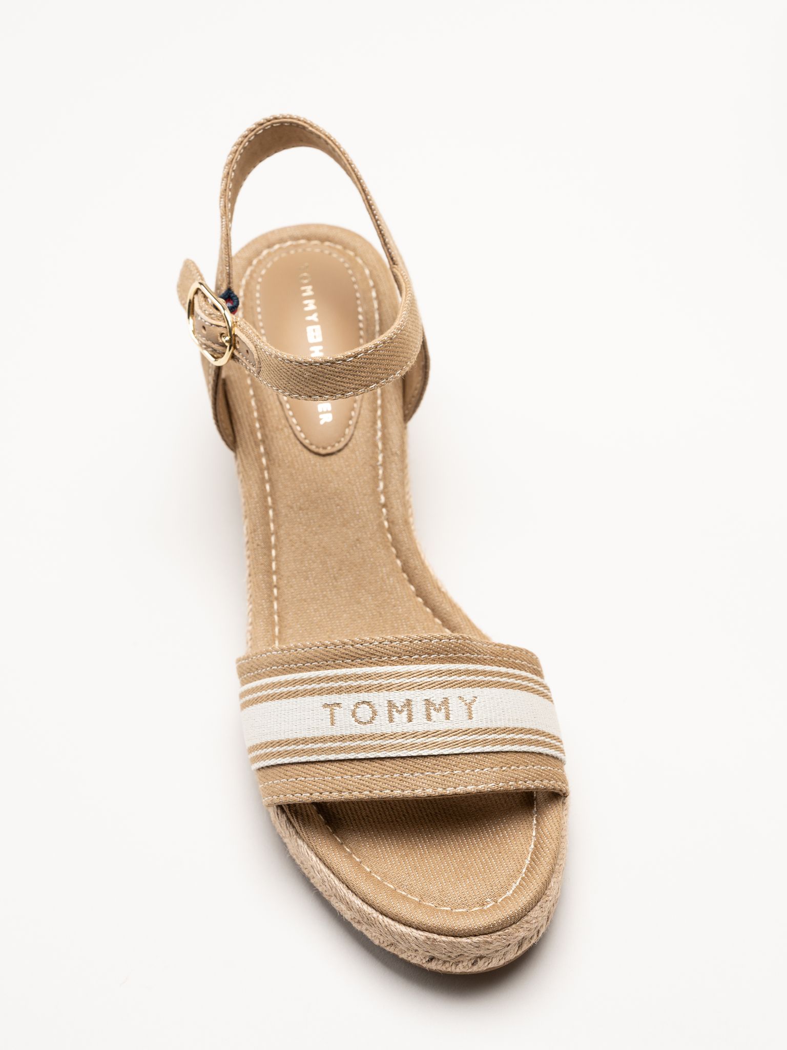 Tommy Hilfiger - Wedge Webbing - Beige espadrillos med kilklack