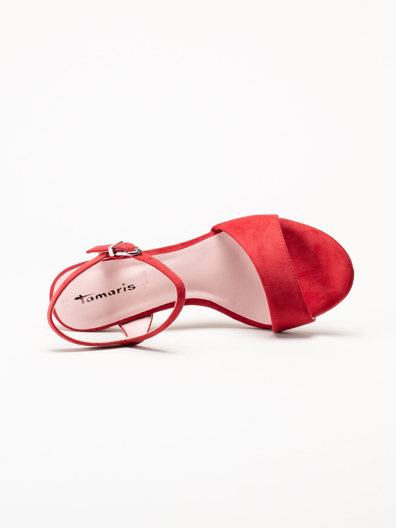 Tamaris - Röda sandaletter i textil
