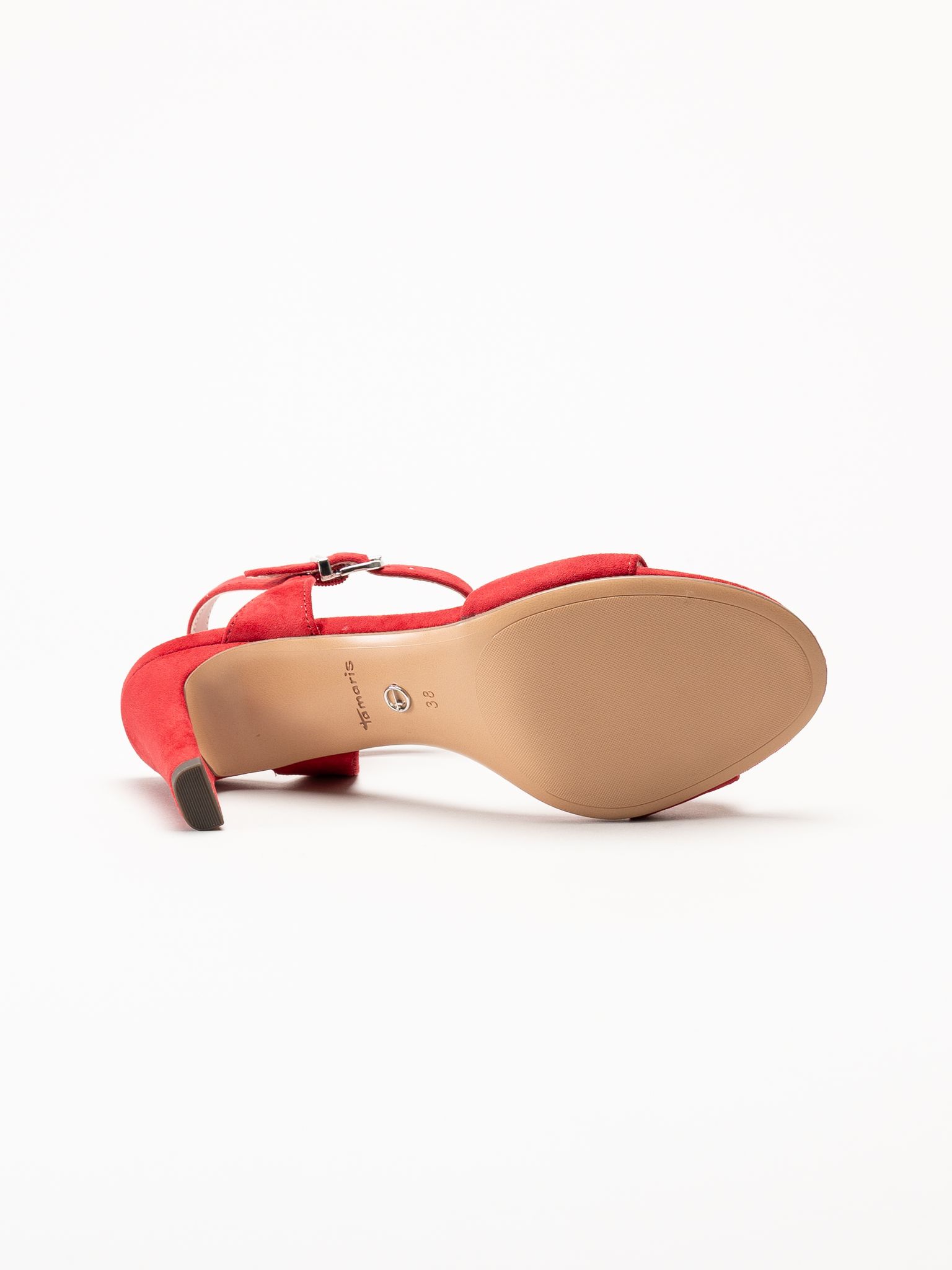 Tamaris - Röda sandaletter i textil