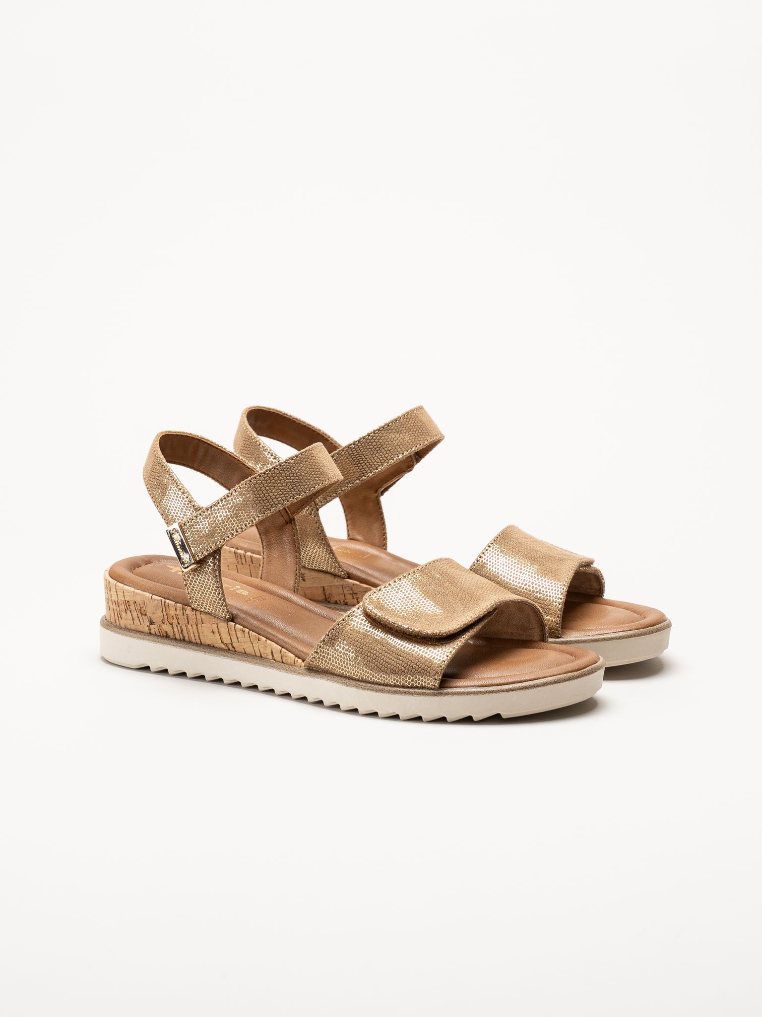 Tamaris - Bruna sandaletter med kilklack