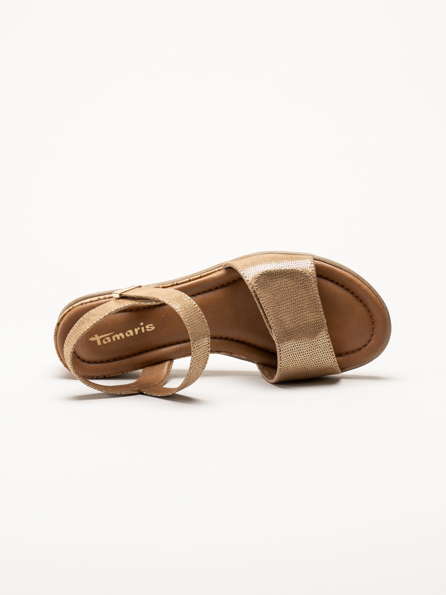 Tamaris - Bruna sandaletter med kilklack