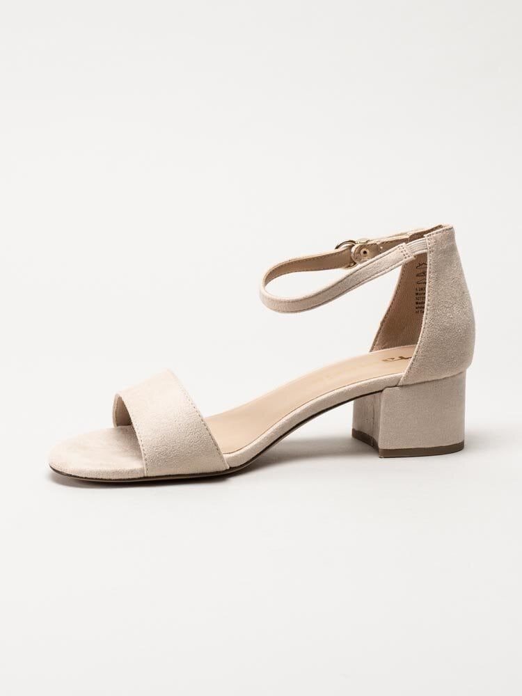 Tamaris - Beige sandaletter i mockaimitation