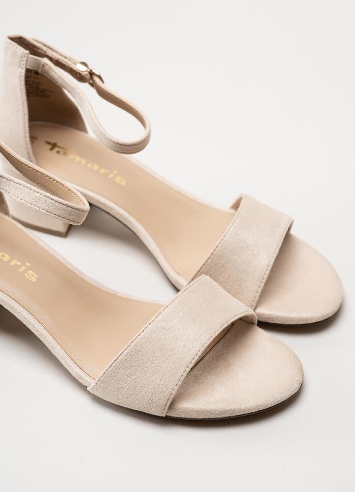 Tamaris - Beige sandaletter i mockaimitation