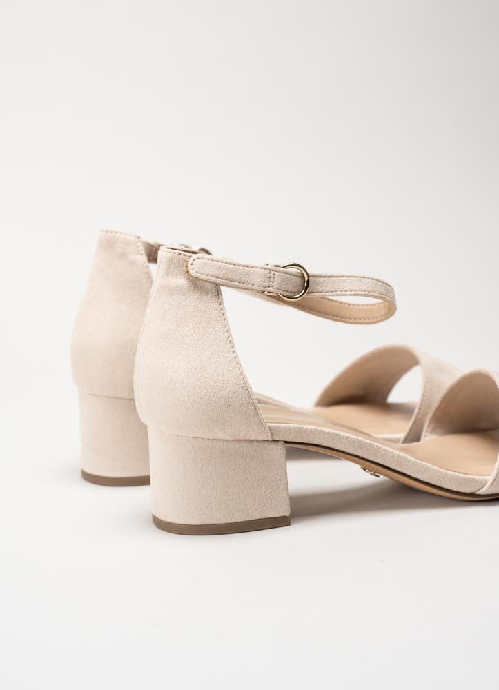 Tamaris - Beige sandaletter i mockaimitation
